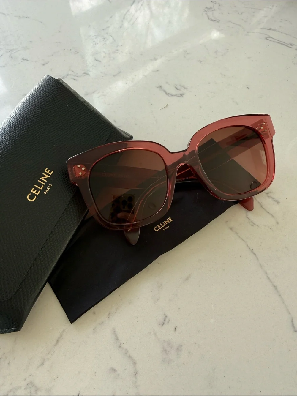 Celine Red Oversized Sunglasses